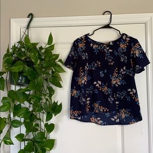 Xhilaration Cropped Flowy Blouse Size L